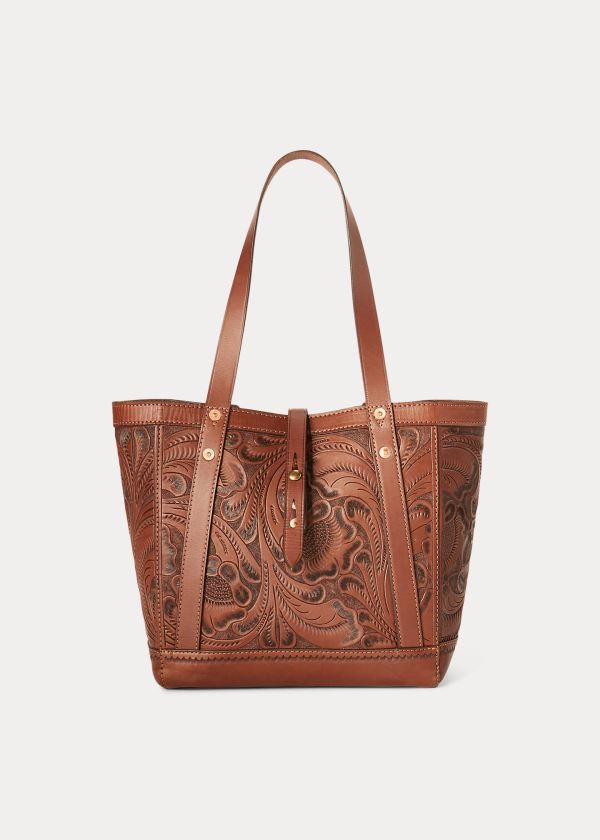 Sacolas Ralph Lauren Hand-Tooled Couro Mulher 84150-JHKI